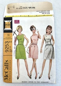 McCall’s 1968 Sewing Pattern 9253 Sz 14 Bust 34 Misses Retro Dress Cut Complete - Picture 1 of 8