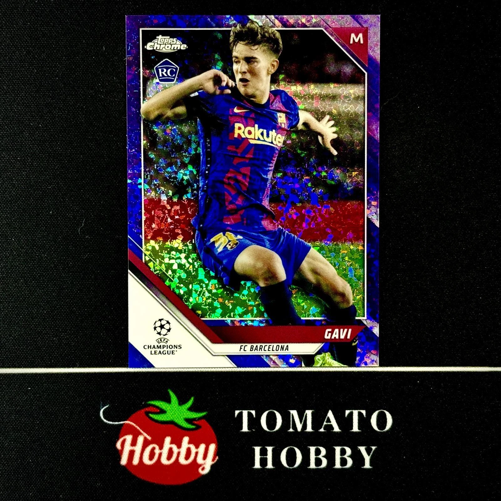 TOPPS CHROME UEFA 2021-22 GAVI RC /250 PURPLE MINI DIAMOND REFRACTOR BARCELONA