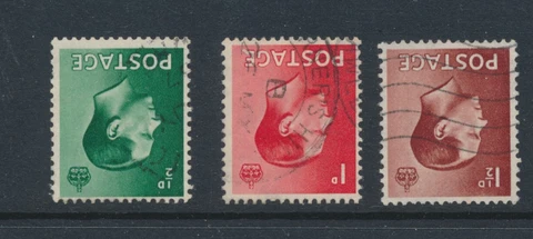 GB, 1936 wmk inverted set light/cds used, SG457wi-459wi, cat GBP11 Cover