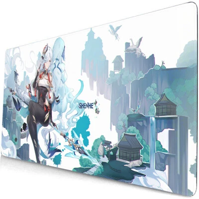 Luminous Genshin Impact Shenhe Mousepad Large Anime Girl LED Gaming Desk mat - Image 1 of 4