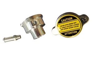 Cuello de relleno de radiador de soldadura de aluminio ID de 1,25 pulgadas 32 mm + 1 tapa de radiador gratis 1,3 bares - Imagen 1 de 5
