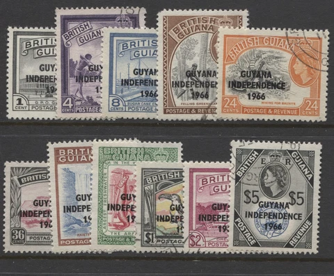 GUYANA - 1966/67 WMK. SIDEWAYS SET TO $5 FINE USED SG.399-407b (REF.A30) Cover