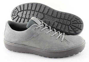 Men's ECCO 'Soft 7' Gray Leather / Suede Sneakers Size US 8 EUR 42 - Picture 1 of 6
