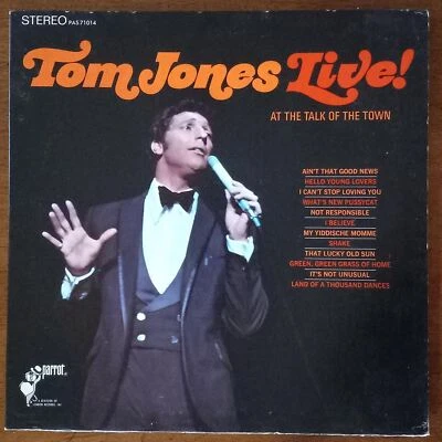 TOM JONES LIVE! AT THE TALK OF THE TOWN PARROT RECORDS VINYL LP 98-37 - Image 1 of 4