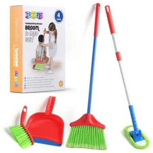 Play22 Kids Cleaning Set 4 Piece - Toy Cleaning Set Includes Broom, Mop, Brush, - Picture 1 of 6