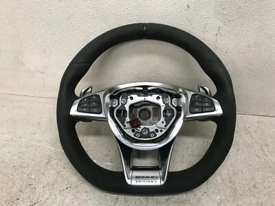 MERCEDES BENZ AMG GT S C190 EDITION 1 DRIVER WHEEL BLACK ALCANTARA LOT303 - Image 1 of 4