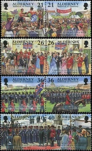 Great Britain Alderney 2000 Sc 156a, 158a, 160a, 162a Garrison CV $6.50 - Picture 1 of 5