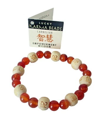 NUEVO Pulsera Zorbitz Karmalogy Cuentas Karma de la Suerte Empoderamiento y Sabiduría de Cornalina Foto 1 de 4