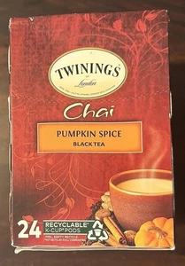 24 Twinings Pumpkin Spice Chai Tee K-Cup Pods Keurig Herbst Urlaub limitiertes Set - Bild 1 von 5