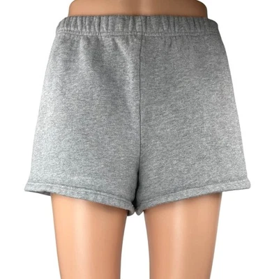 Pantalones Cortos Aritzia TNA Gris Acogedor Polar Cintura Alta Elástica Novio Sudor Salón S Foto 1 de 4