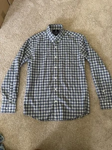 Wool & Prince Merino Wool Button Down Shirt - Medium - Blue Plaid - Picture 1 of 2