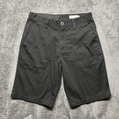 Volcom Shorts Mens 32 Black Skater Grunge Hipster Chino Flat Front - Image 1 of 4