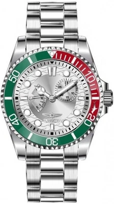 NEW INVICTA 49714 DAY FLYBACK SILVER DIAL QUARTZ STAINLESS STEEL WATCH 43MM - image 1 of 4