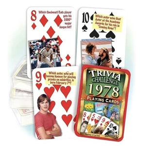 Flickback 1978 Trivia Playing Cards: Birthday or Anniversary Gift - Picture 1 of 8