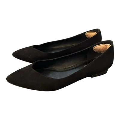 Coach and Four Tacón Espejo Negro Gamuza Punta Plana Talla 9 Foto 1 de 4