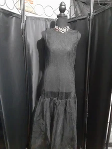 Vestido Zara sin mangas transparente negro acampanado maxi gótico grunge para mujer talla M - Imagen 1 de 9
