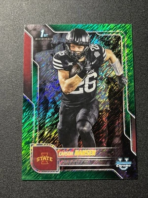 2025 Bowman Chrome U Carson Hansen #55 Green Shimmer /99 Iowa St. Cyclones - Image 1 of 2