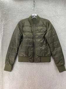 Lululemon Sz 4 Reversible Olive Green Light Quilted Bomber Jacket Zip Closure - Picture 1 of 13