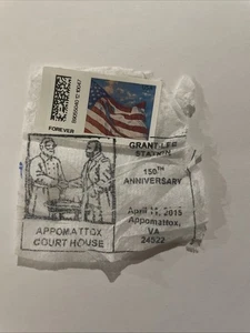 2015 150th Appomattox Courthouse Grant Lee Pictorial Cancel On Tissue Paper - Picture 1 of 1