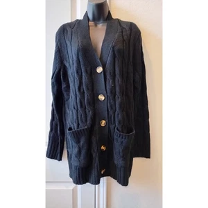 PRETTYGARDEN Women Open Front Cardigan Sweaters Button Down Cable Knit Large - Picture 1 of 13