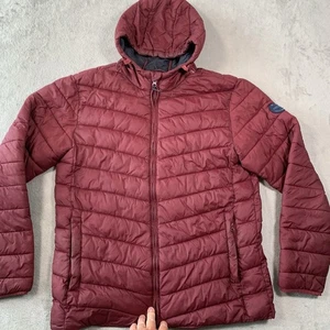 Giacca Joules uomo media rossa puffer con cappuccio vai a imbottita costine porto escursionismo passeggiata - Foto 1 di 18