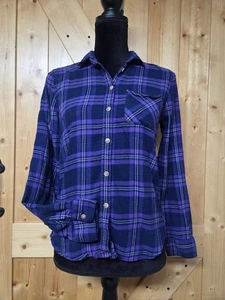 American Eagle Outfitters Plaid Shirt Purple Long Sleeve ~ Women's S/P - Picture 1 of 4
