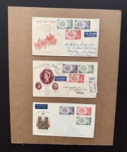 Australia 1953 FDCs +QEII Coronation#SG264-66 +3 Diff Cachets +3 Places +5-25-53 - Picture 1 of 2
