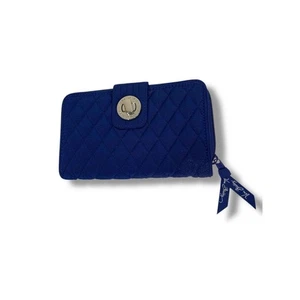 Vera Bradley New Turnlock Wallet Lapis Blue 14531-475 8" x 4.5" - Picture 1 of 12
