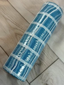 Nastro a rete 10 pollici x 10 iarde blu e bianco a quadri nuovo - Foto 1 di 3
