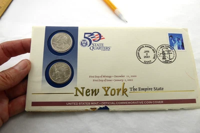 UNITED STATES MINT OFFICIAL COMMEMORATIVE COIN COVER NEW YORK December 11 2000 - Image 1 of 4