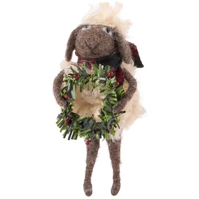 Primitives by Kathy Felt Holiday Sheep Merry Lamb Critter Mouse Xmas Ornament - Image 1 of 3