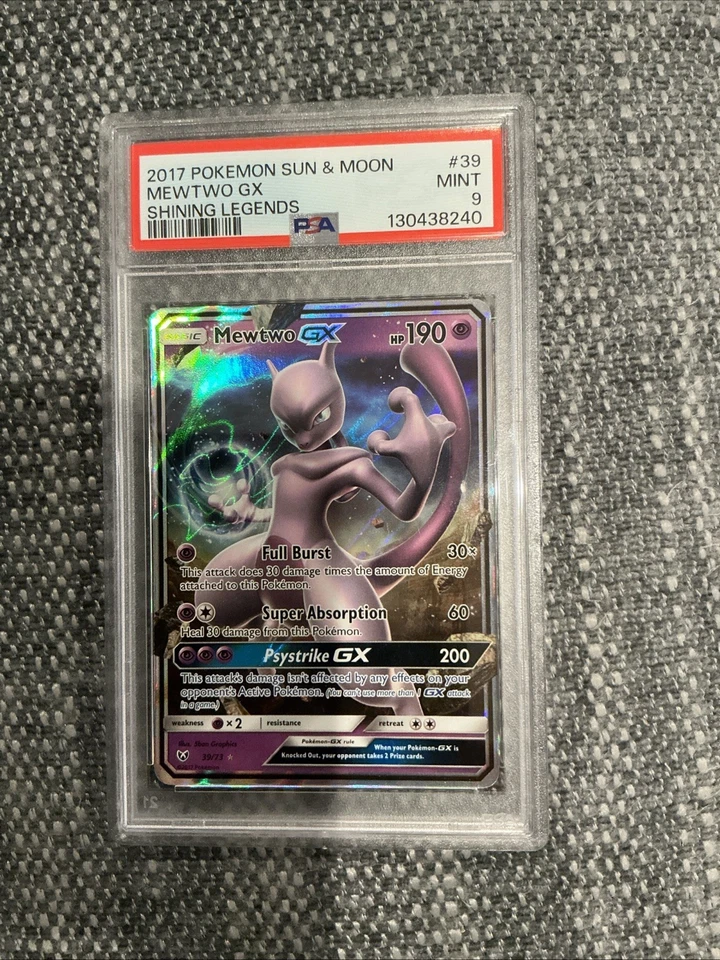 2017 Pokémon Sun & Moon Shining Legends Mewtwo Gx 39 PSA 9 - Image 1 of 1