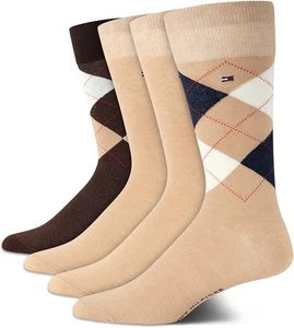 Tommy Hilfiger Dress Crew beige (4 Paar) Herrensocken Argyle T32 - Bild 1 von 6