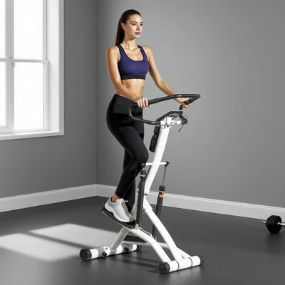 12-Level Hydraulic Resistance Stepper Machine with LCD Monitor for Home Workout - Image 1 of 4
