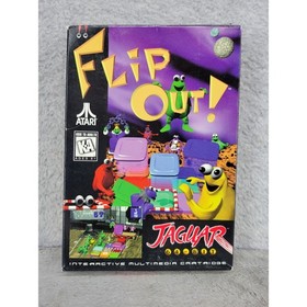 Flip Out! Atari Jaguar 64-Bit Video Game Puzzle J9040E 1995 Original Box