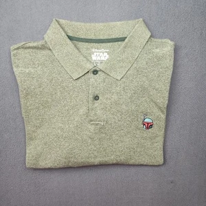 Disney Parks Polo Shirt Mens 2XL XXL Green Star Wars Boba Fett Mandalorian - Picture 1 of 10