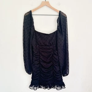 NEU Revolve Lover and Friends Cinched Swiss Dot Kleid Gr. S schwarz - Bild 1 von 6