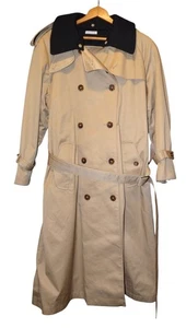 VTG Worthington Trench Coat Womens 16P Belt Removable Wool Liner Double Breasted - Picture 1 of 16