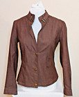 DFA New York Womens Chocolate Brown Military Style Long Sleeve Jacket - Small