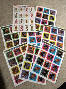 Sheets WWF Superstar Coliseum Video Collector Stamps Bret Tatanka Razor Yokozuna - Picture 1 of 7