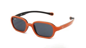 Ray Ban JR Kids Sunglasses RJ9074S 709587 Orange on Rubber Black 41mm NEW! - Picture 1 of 4