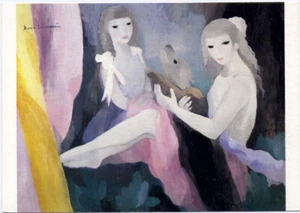 Postal de arte Marie Laurencin•Mujer con perro 1924•Salón de vanguardia - Imagen 1 de 1