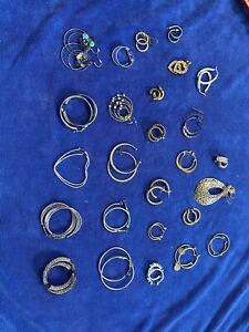 Lot of 26 Vintage Hoop Earrings - Gold And Silver Toned Costume Fashion Costume