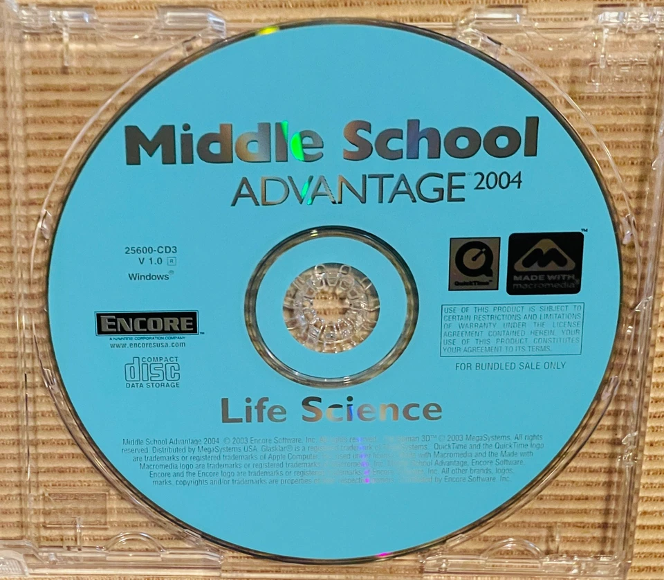 Middle School Advantage  LIFE SCIENCE - 2004 CD for Windows - New - Image 1 of 1