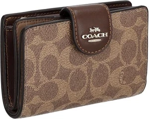Coach Medium Corner Zip Wallet in Signature Canvas CW786 IMXHE Tan/Brown - Bild 1 von 5
