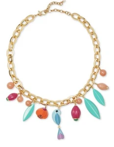 $168 Kate Spade gold tone charm necklace 18 plus 2" P20 - Picture 1 of 2