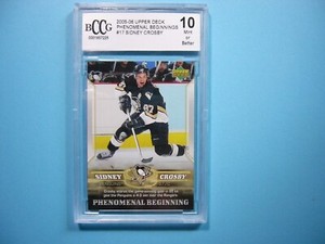 2005/06 UPPER DECK PHENOMENAL BEGINNING #17 SIDNEY CROSBY ROOKIE BECKETT BCCG 10