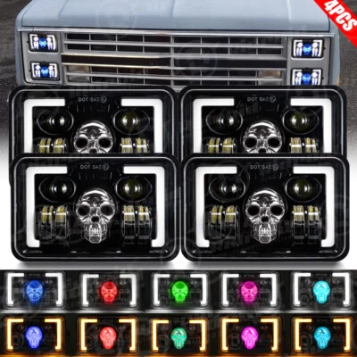 4x 4x6" Led Headlights Hi/Lo For Chevrolet C10 C20 C30 K10 K20 1980-1986 Pickup - Image 1 of 4