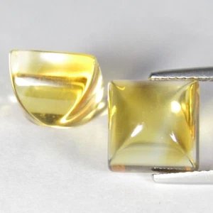 13.91Cts 100% Natural Sparkling Citrine 10mm Cushion Sugar Louf Pair - Picture 1 of 6