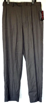 NUEVO NUEVO CON ETIQUETAS DE COLECCIÓN Pantalones de vestir Alexander Julian colores marrón oscuro frente plano 34 x 31 Foto 1 de 2